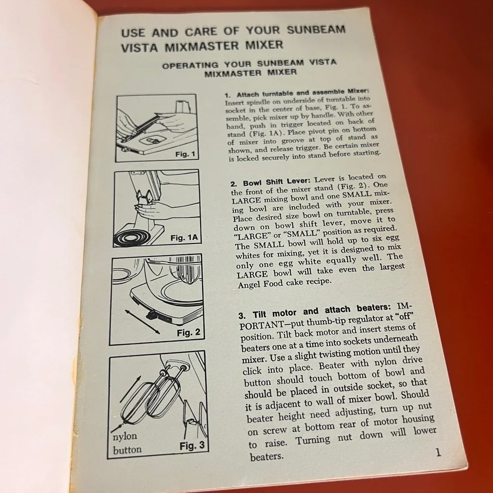 Vintage 1970 Sunbeam Vista Portable Electric Cookery Cookbook Instruction Manual